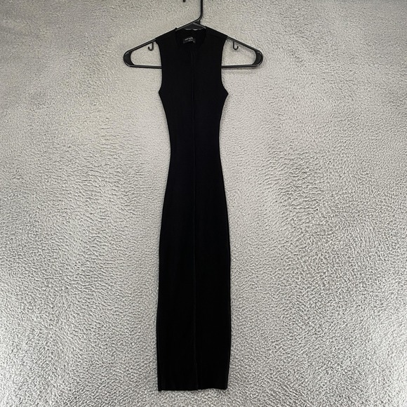 naked wardrobe Dresses & Skirts - Naked Wardrobe Tank Dress Womens XS Black Ribbed Bodycon Midi‎ USA Minimalist